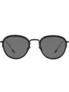 Giorgio Armani Round Frame Sunglasses In Black