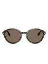 Giorgio Armani Round-frame Sunglasses In Brown