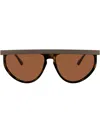 Giorgio Armani Round Frame Sunglasses In Brown