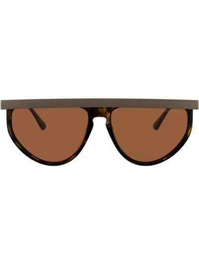 Giorgio Armani Round Frame Sunglasses In Brown