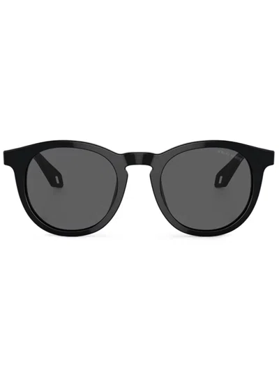 Giorgio Armani Round-frame Sunglasses In Schwarz