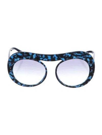Pre-owned Giorgio Armani Round Gradient Sunglasses In Black