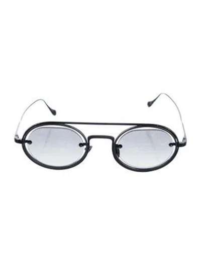 Pre-owned Giorgio Armani Round Gradient Sunglasses In Black