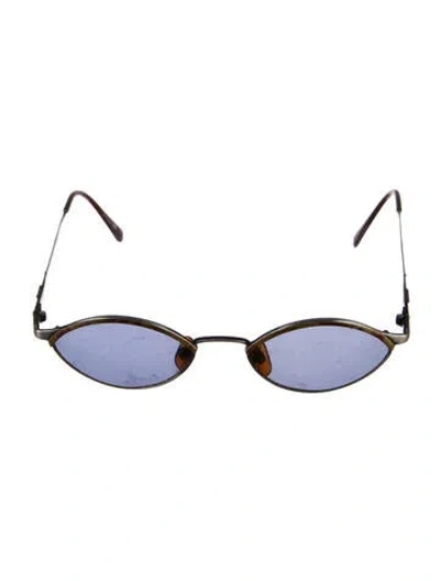 Pre-owned Giorgio Armani Round Gradient Sunglasses In Silver