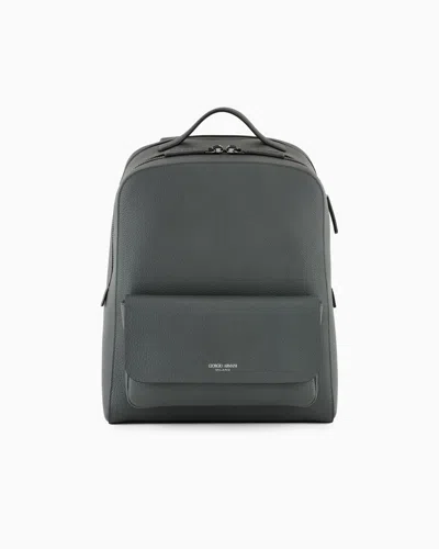 Giorgio Armani Round Leather Backpack In Green