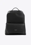 Giorgio Armani Grained Calf Leather Backpack Men In Black