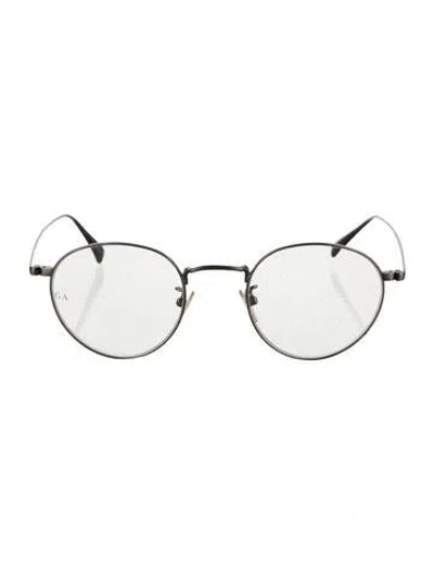 Pre-owned Giorgio Armani Round Mirrored Sunglasses In Silver