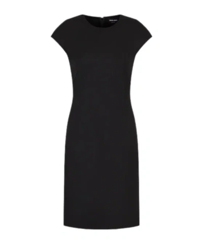 Giorgio Armani Round-neck Dress In Black