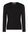 Giorgio Armani Icon Long-sleeve Cashmere Sweater In Black