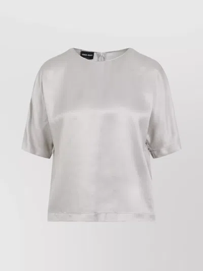GIORGIO ARMANI ROUND NECK SATIN FINISH SHIRT