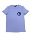 Giorgio Armani Round Neck Short Sleeve T-shirt In Blue