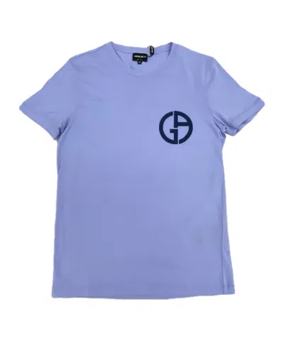 Giorgio Armani Round Neck Short Sleeve T-shirt In Blue