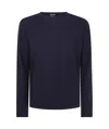 Giorgio Armani Chevron-knit Wool-blend Jumper In Black