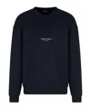 Giorgio Armani Micromodal Jersey Crew-neck Sweatshirt Clothing In Black