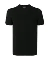 Giorgio Armani Blue Cotton T-shirt In Black