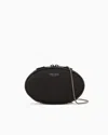 Giorgio Armani Round, Satin Clutch Bag In Black