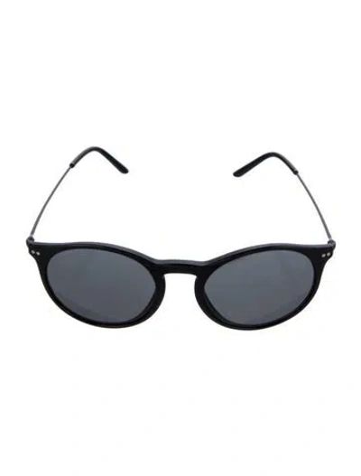 Pre-owned Giorgio Armani Round Tinted Sunglasses In Black