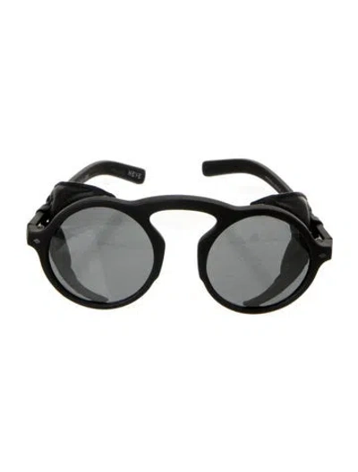 Pre-owned Giorgio Armani Round Tinted Sunglasses In Black