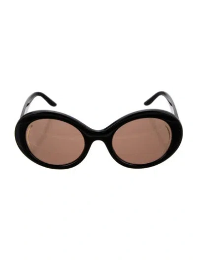 Pre-owned Giorgio Armani Round Tinted Sunglasses In Black