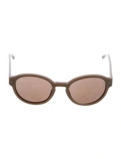 Pre-owned Giorgio Armani Round Tinted Sunglasses In Brown