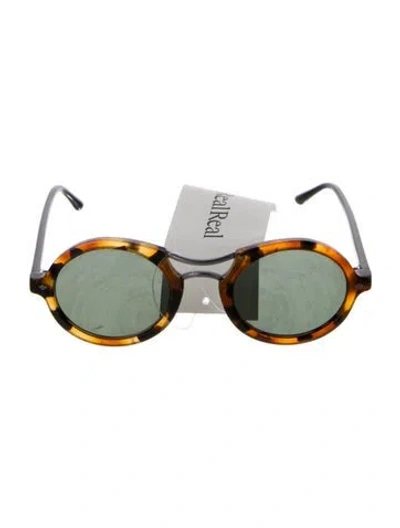 Pre-owned Giorgio Armani Round Tinted Sunglasses In Brown