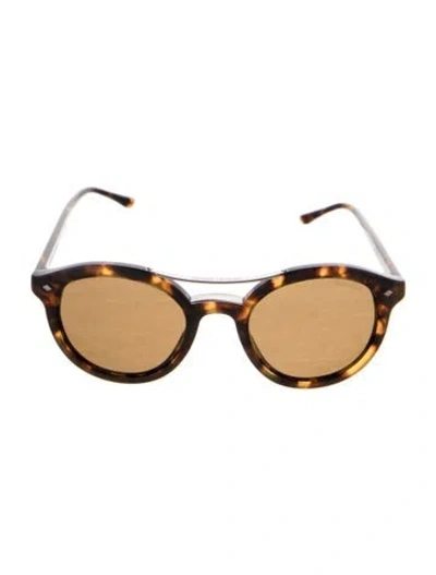 Pre-owned Giorgio Armani Round Tinted Sunglasses In Brown