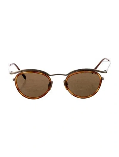 Pre-owned Giorgio Armani Round Tinted Sunglasses In Brown