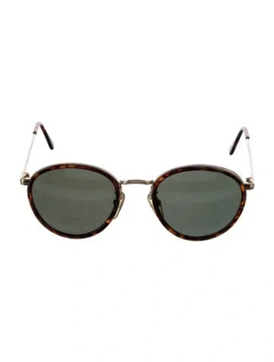 Pre-owned Giorgio Armani Round Tinted Sunglasses In Brown
