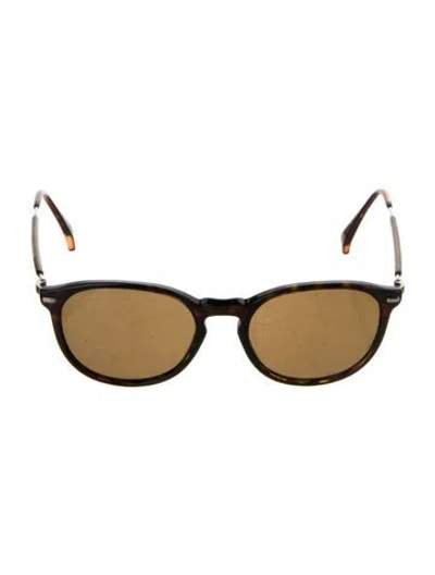 Pre-owned Giorgio Armani Round Tinted Sunglasses In Brown