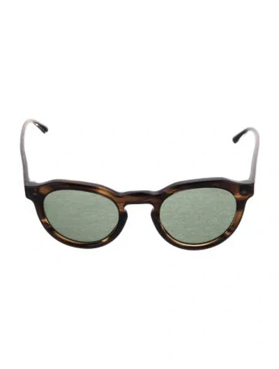 Pre-owned Giorgio Armani Round Tinted Sunglasses In Brown