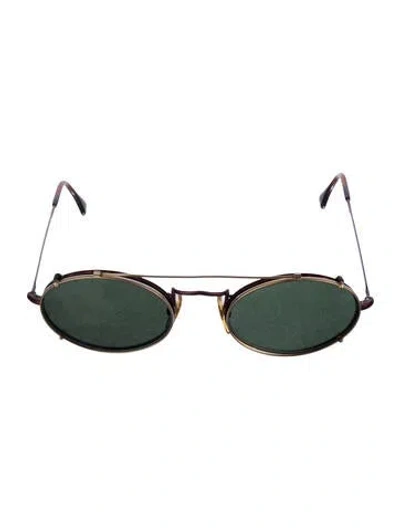 Pre-owned Giorgio Armani Round Tinted Sunglasses In Burgundy