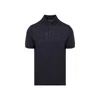 Giorgio Armani Button Placket Polo Shirt In Blue