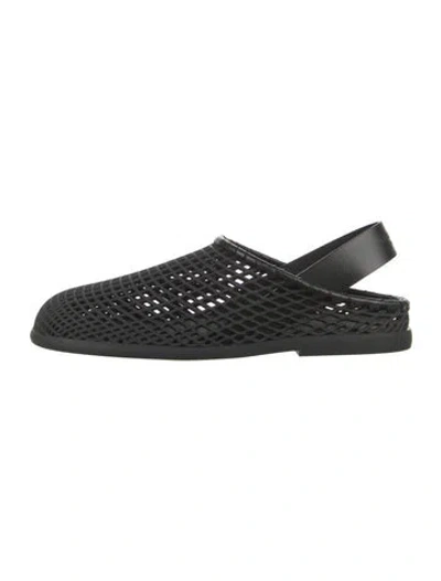 Pre-owned Giorgio Armani Rubber Leather Trim Embellishment Loafers In Black