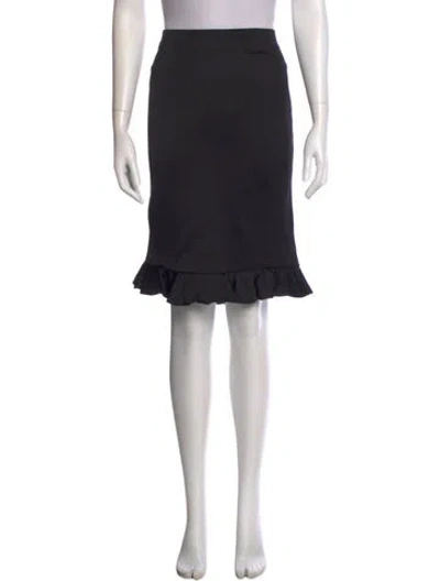 Pre-owned Giorgio Armani Ruffle Embellishment Knee-length Skirt In Black