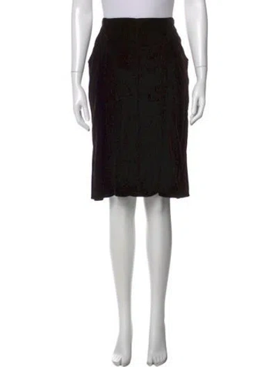 Pre-owned Giorgio Armani Ruffle Embellishment Knee-length Skirt In Black