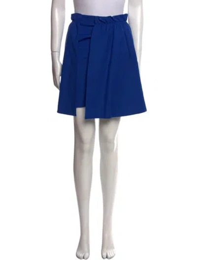 Pre-owned Giorgio Armani Ruffle Embellishment Knee-length Skirt In Blue