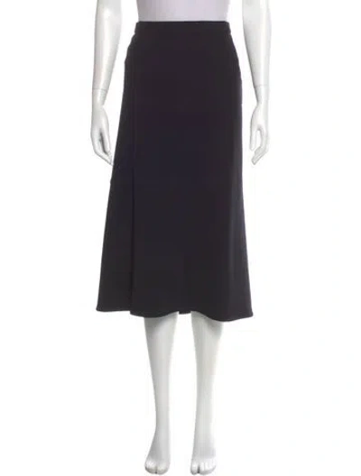 Pre-owned Giorgio Armani Ruffle Embellishment Midi Length Skirt In Black