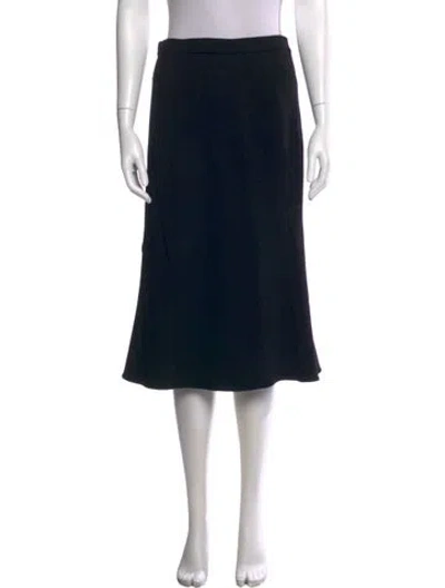 Pre-owned Giorgio Armani Ruffle Embellishment Midi Length Skirt In Black