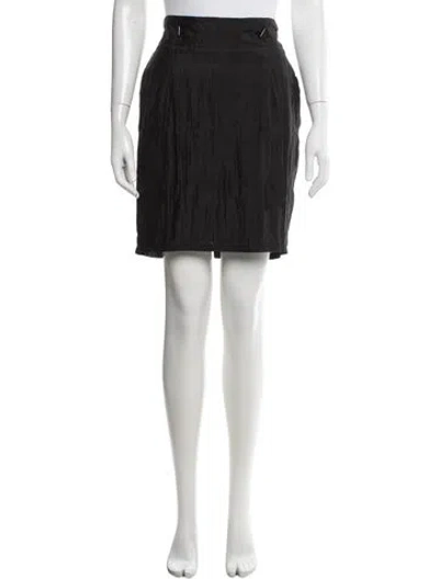 Pre-owned Giorgio Armani Ruffle Embellishment Mini Skirt In Black