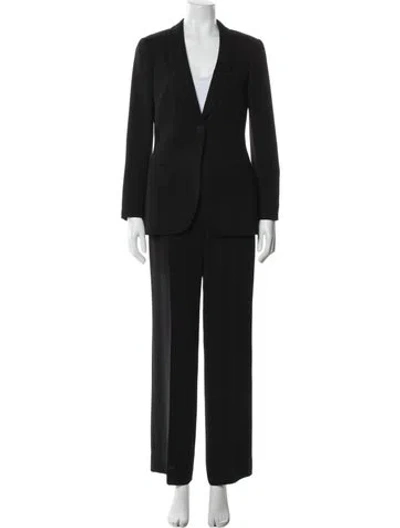 Pre-owned Giorgio Armani Ruffle Embellishment Pant Set In Black