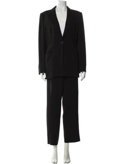 Pre-owned Giorgio Armani Ruffle Embellishment Pantsuit In Black