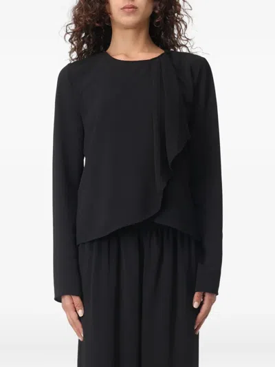 Giorgio Armani Ruffled Jacket In Black