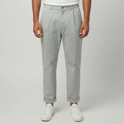 Pre-owned Giorgio Armani Sage Green Gabardine Pleated Cropped Trouser L