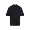 Giorgio Armani Mens Blue Navy Script Logo-embroidered Cotton-jersey T-shirt In Black