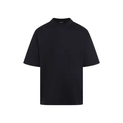Giorgio Armani Salute Blue Cotton T-shirt In Black