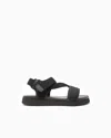 Giorgio Armani Sandales En Cuir Avec Bande En Ruban In Black