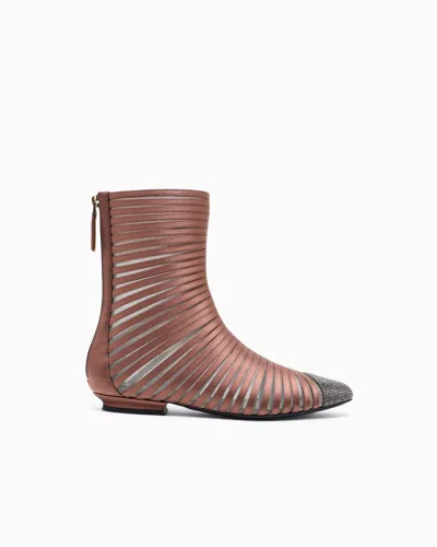 Giorgio Armani Satin And Rhinestone Ankle Boots In Multi