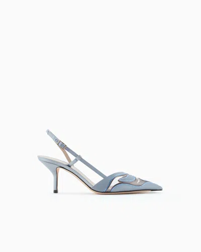 Giorgio Armani Satin And Rhinestone Slingbacks In Multi