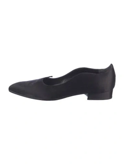 Pre-owned Giorgio Armani Satin Ballet Flats In Black