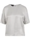 Giorgio Armani Ash Grey Shirt With Discreet Rear Zip Fastening In Grey